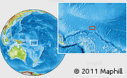Physical Location Map of the area around 7° 41' 23" S, 167° 31' 30" E