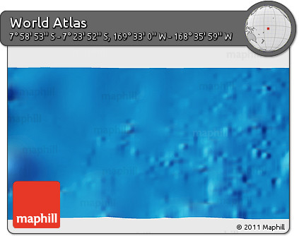 Physical 3D Map of the Area around 7° 41' 23" S, 169° 4' 29" W