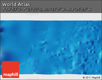 Physical 3D Map of the Area around 7° 41' 23" S, 169° 4' 29" W