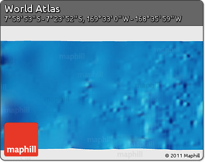 Physical 3D Map of the Area around 7° 41' 23" S, 169° 4' 29" W