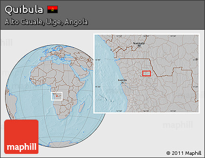 Gray Location Map of Quibula, hill shading