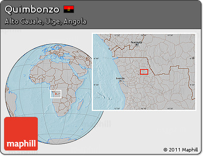 Gray Location Map of Quimbonzo, hill shading