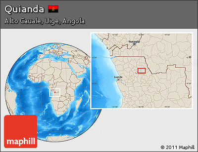 Shaded Relief Location Map of Quianda