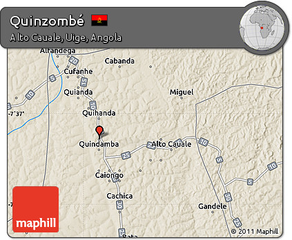 Shaded Relief Map of Quinzombé