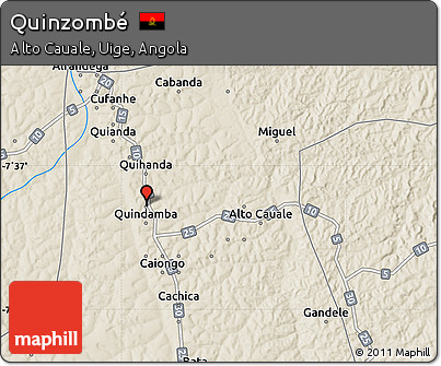 Shaded Relief Map of Quinzombé