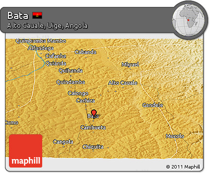 Physical Panoramic Map of Bata