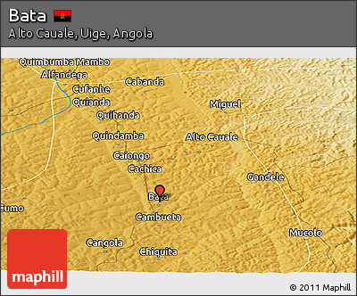 Physical Panoramic Map of Bata