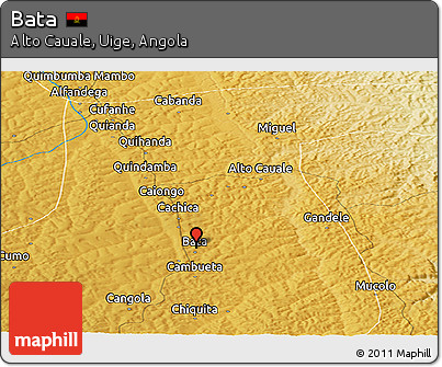 Physical Panoramic Map of Bata