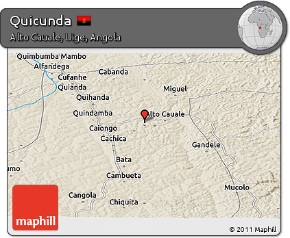 Shaded Relief Panoramic Map of Quicunda