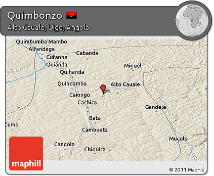 Shaded Relief Panoramic Map of Quimbonzo