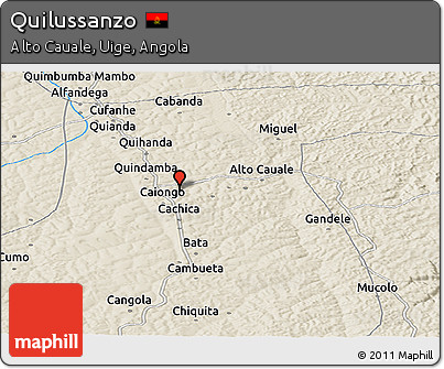 Shaded Relief Panoramic Map of Quilussanzo