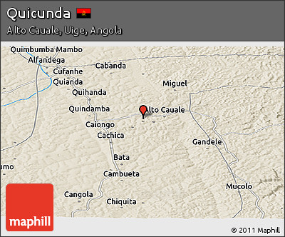 Shaded Relief Panoramic Map of Quicunda