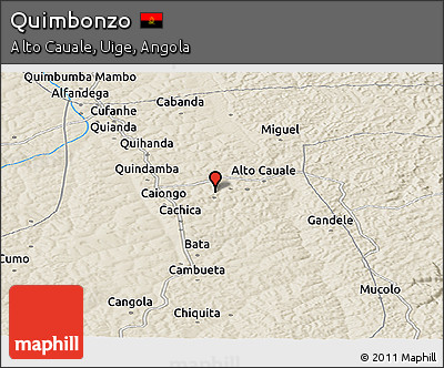 Shaded Relief Panoramic Map of Quimbonzo
