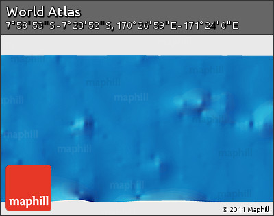 Physical 3D Map of the Area around 7° 41' 23" S, 170° 55' 30" E