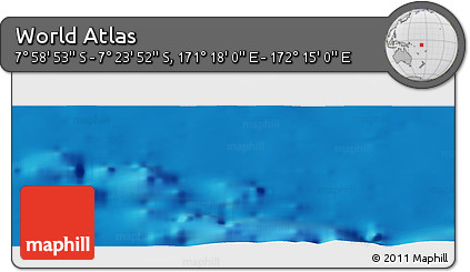 Physical Panoramic Map of the Area around 7° 41' 23" S, 171° 46' 30" E
