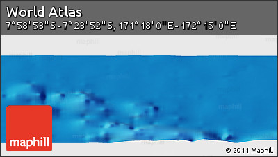 Physical Panoramic Map of the Area around 7° 41' 23" S, 171° 46' 30" E