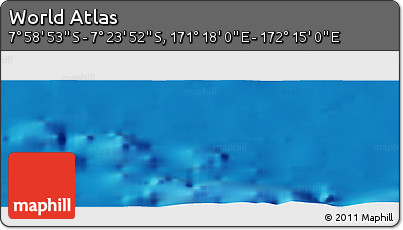 Physical Panoramic Map of the Area around 7° 41' 23" S, 171° 46' 30" E