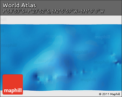 Physical 3D Map of the Area around 7° 41' 23" S, 171° 37' 30" W