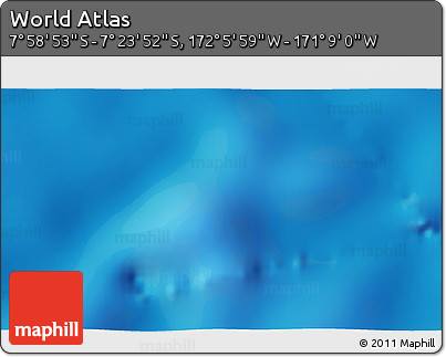 Physical 3D Map of the Area around 7° 41' 23" S, 171° 37' 30" W
