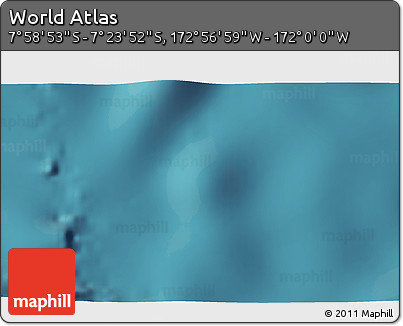Satellite 3D Map of the Area around 7° 41' 23" S, 172° 28' 29" W