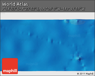 Physical 3D Map of the Area around 7° 41' 23" S, 174° 10' 30" W