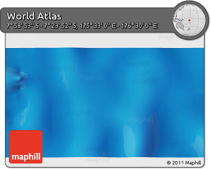 Physical 3D Map of the Area around 7° 41' 23" S, 176° 1' 30" E