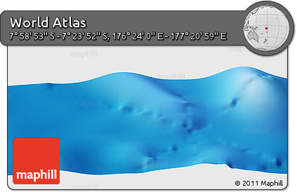 Physical Panoramic Map of the Area around 7° 41' 23" S, 176° 52' 30" E
