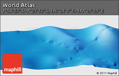 Physical Panoramic Map of the Area around 7° 41' 23" S, 176° 52' 30" E