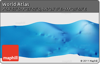 Physical Panoramic Map of the Area around 7° 41' 23" S, 176° 52' 30" E