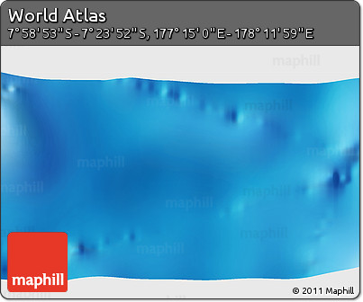 Physical 3D Map of the Area around 7° 41' 23" S, 177° 43' 29" E