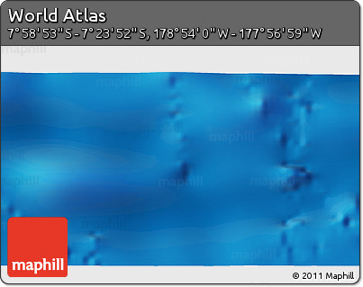 Physical 3D Map of the Area around 7° 41' 23" S, 178° 25' 30" W