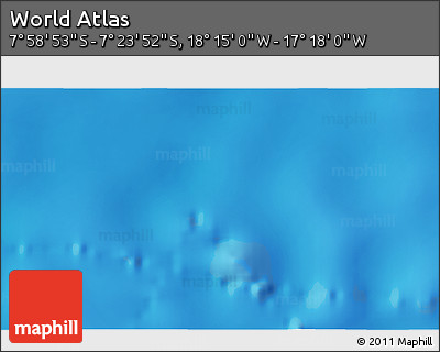 Shaded Relief 3D Map of the Area around 7° 41' 23" S, 17° 46' 29" W