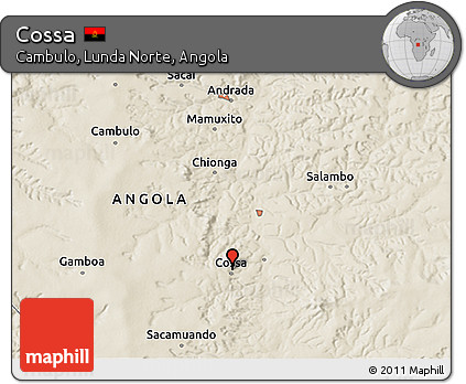 Shaded Relief 3D Map of Cossa