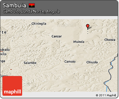 Shaded Relief Panoramic Map of Sambuia