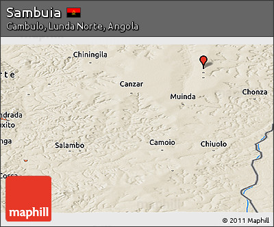 Shaded Relief Panoramic Map of Sambuia