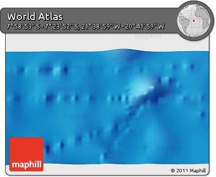 Shaded Relief 3D Map of the Area around 7° 41' 23" S, 21° 10' 29" W