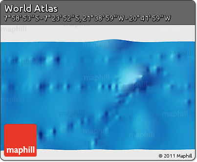 Shaded Relief 3D Map of the Area around 7° 41' 23" S, 21° 10' 29" W