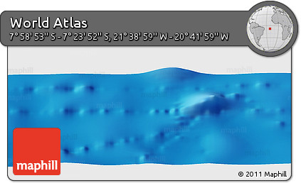 Shaded Relief Panoramic Map of the Area around 7° 41' 23" S, 21° 10' 29" W