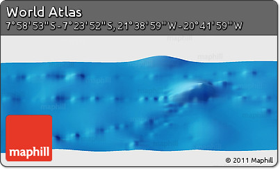 Shaded Relief Panoramic Map of the Area around 7° 41' 23" S, 21° 10' 29" W