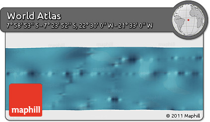 Satellite Panoramic Map of the Area around 7° 41' 23" S, 22° 1' 29" W