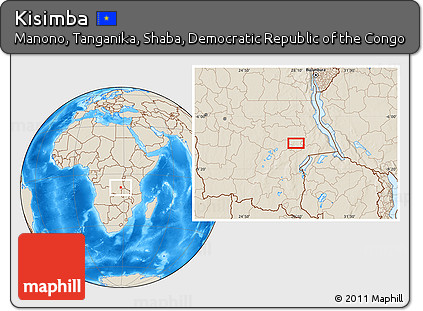 Shaded Relief Location Map of Kisimba