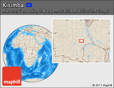 Shaded Relief Location Map of Kisimba