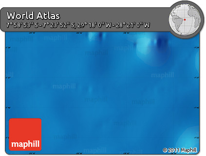 Physical Map of the Area around 7° 41' 23" S, 28° 49' 30" W