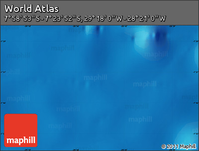 Physical Map of the Area around 7° 41' 23" S, 28° 49' 30" W