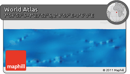 Physical Panoramic Map of the Area around 7° 41' 23" S, 2° 37' 30" E