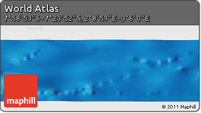 Physical Panoramic Map of the Area around 7° 41' 23" S, 2° 37' 30" E