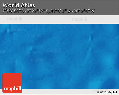 Physical 3D Map of the Area around 7° 41' 23" S, 30° 31' 29" W