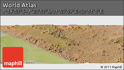 Satellite Panoramic Map of the Area around 7° 41' 23" S, 32° 22' 30" E