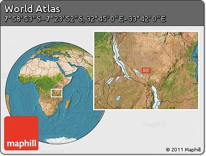 Satellite Location Map of the Area around 7° 41' 23" S, 33° 13' 30" E