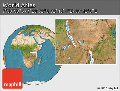 Satellite Location Map of the Area around 7° 41' 23" S, 33° 13' 30" E